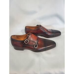 Magnanni Burnished Double-Monk Shoes size 9.5.s59